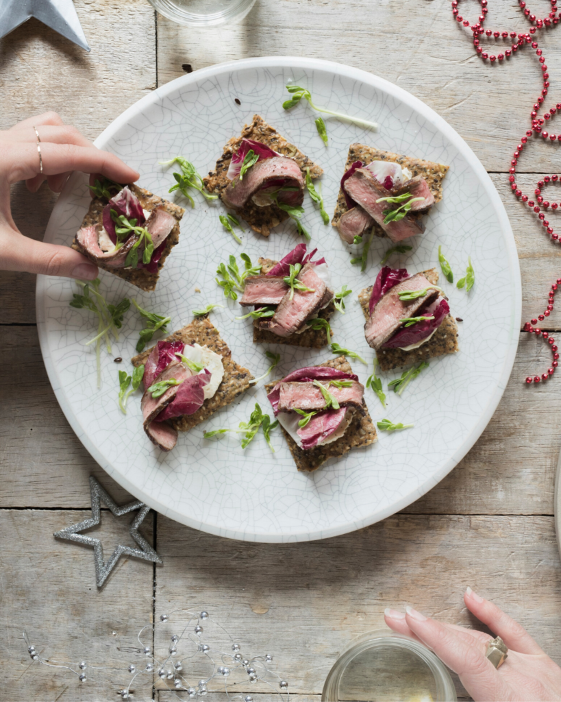New Zealand Grass-fed Beef Sirloin on Multi-Seed Crackers Recipe