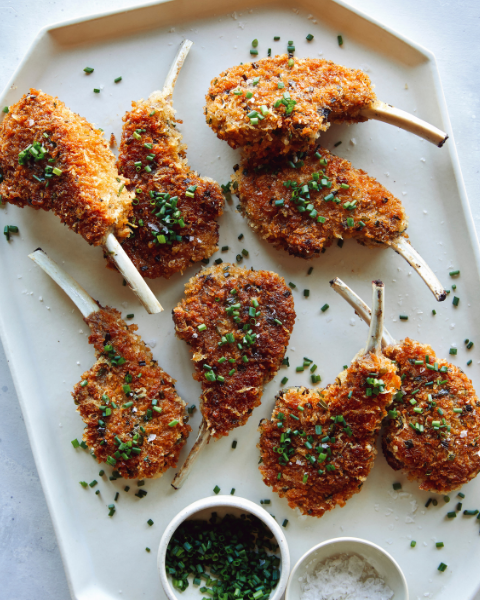 Parmesan and Panko Crusted Lamb Chops Recipe from Spoon Fork Bacon using New Zealand Grass-fed Lamb