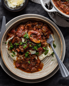 Beef Osso Buco in Red Wine Sauce with Cauliflower Mash Recipe from Bunny Eats Design using New Zealand Grass-fed Beef