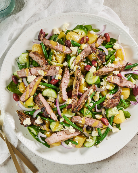 Greek Salad with New Zealand Grass-fed Lamb Recipe
