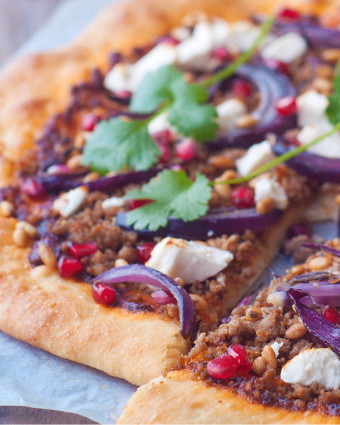 Lebanese-Inspired Lamb Pizza Recipe made with New Zealand grass-fed lamb