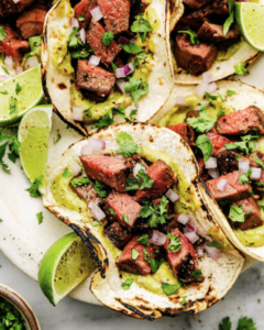 Grilled New Zealand Grass-fed Steak Tacos with Avocado Salsa Recipe from Plays Well With Butter